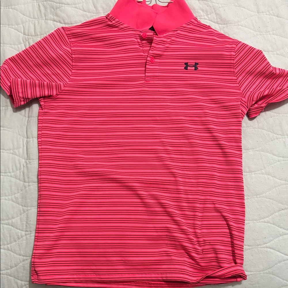 Under Armour Kids Bright Pink Polo